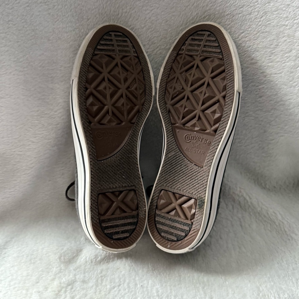 Converse All Stars Textured Charcoal Sneakers Women’s Size 7 Lace Up Whimsigoth - Picture 9 of 13